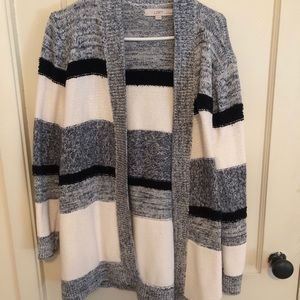 COPY - Loft navy blue and white cardigan